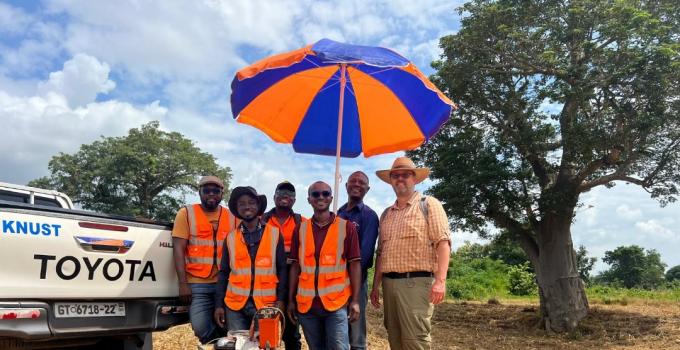 Dr, Cyril Boateng and archaeological research Team